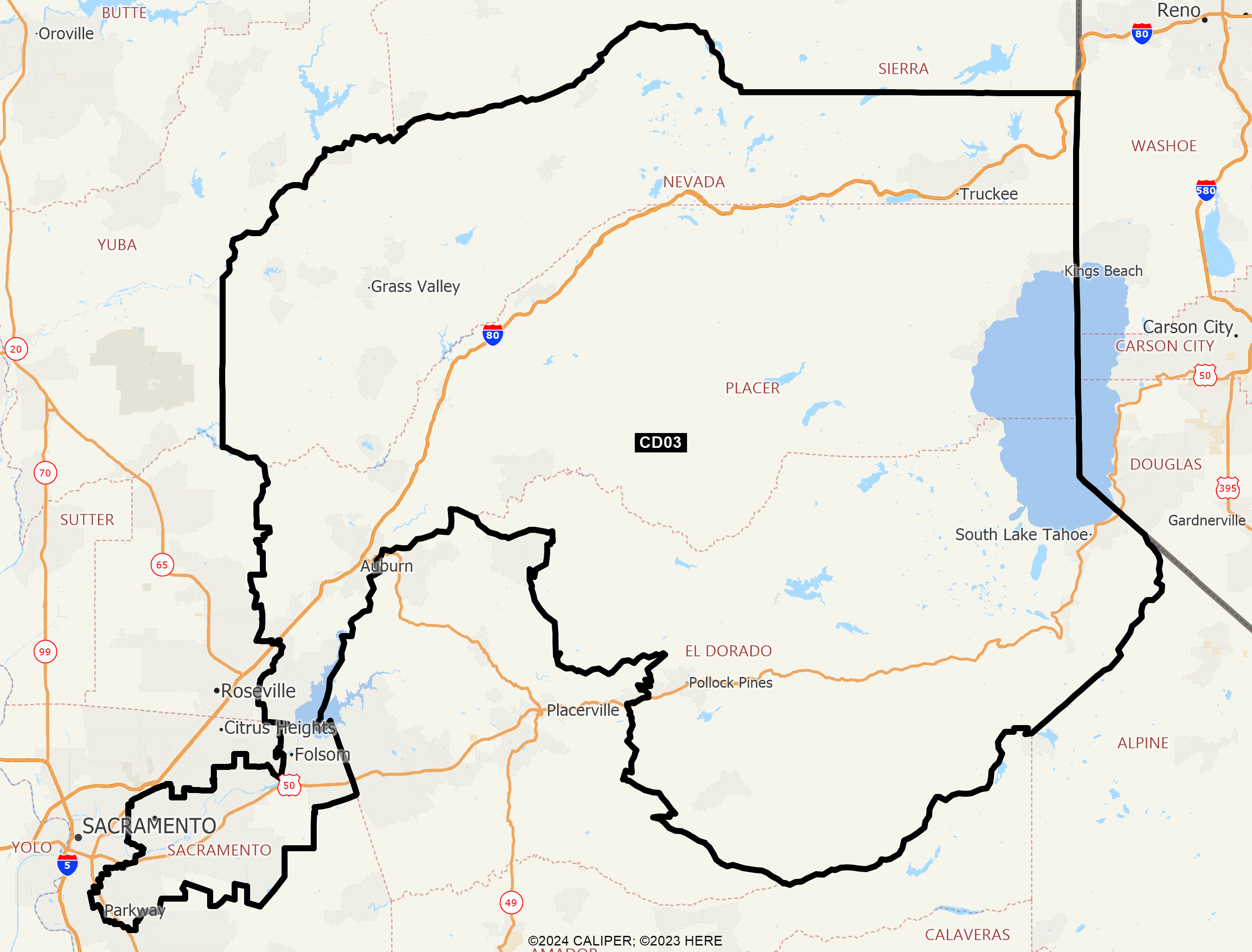 Map of California 2025 Congressional District 03