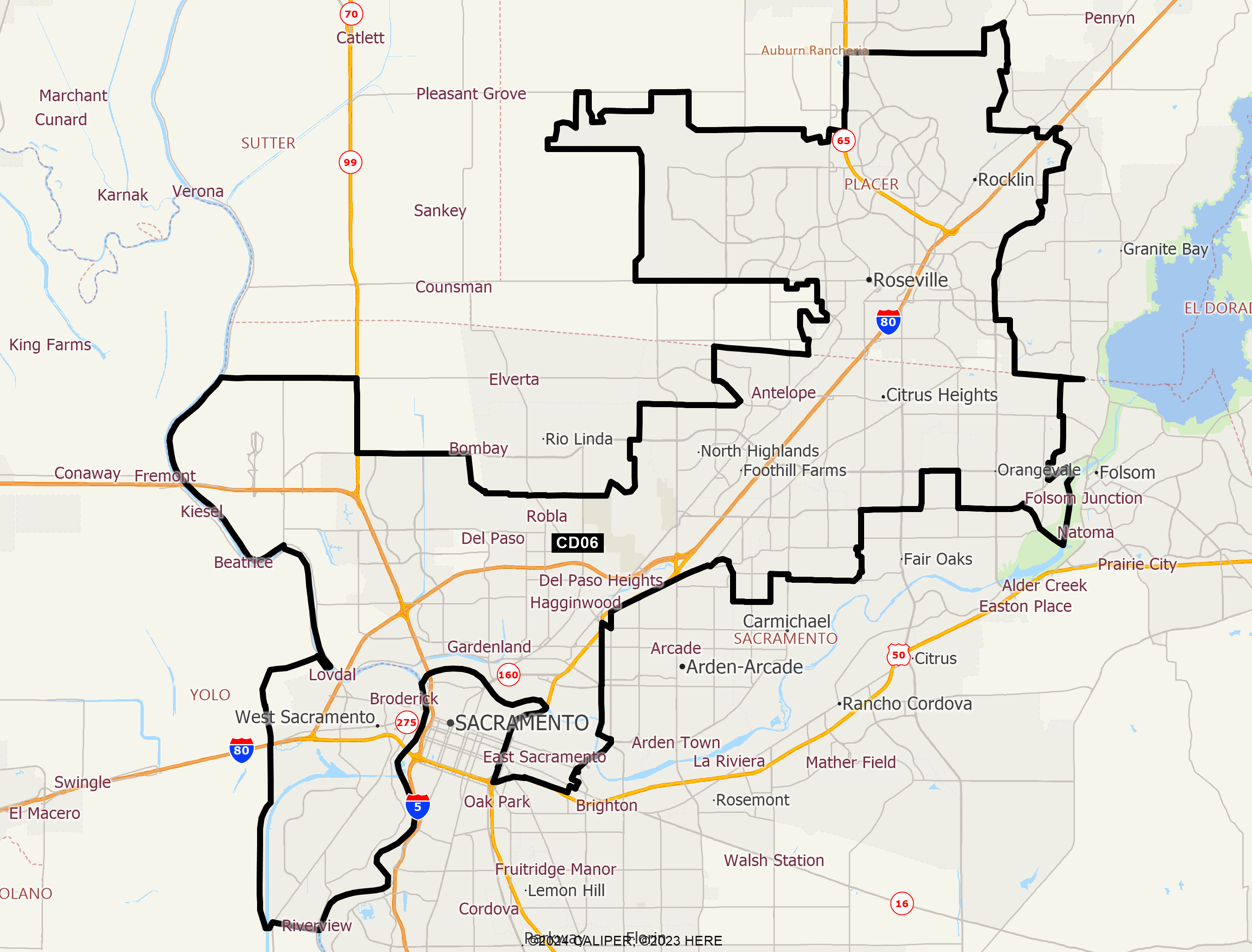 Map of California 2025 Congressional District 06