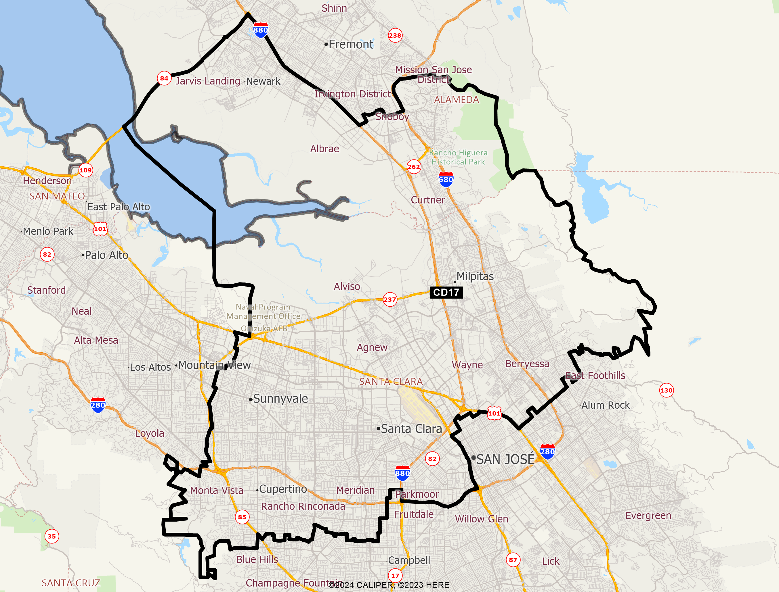 Map of California 2025 Congressional District 17