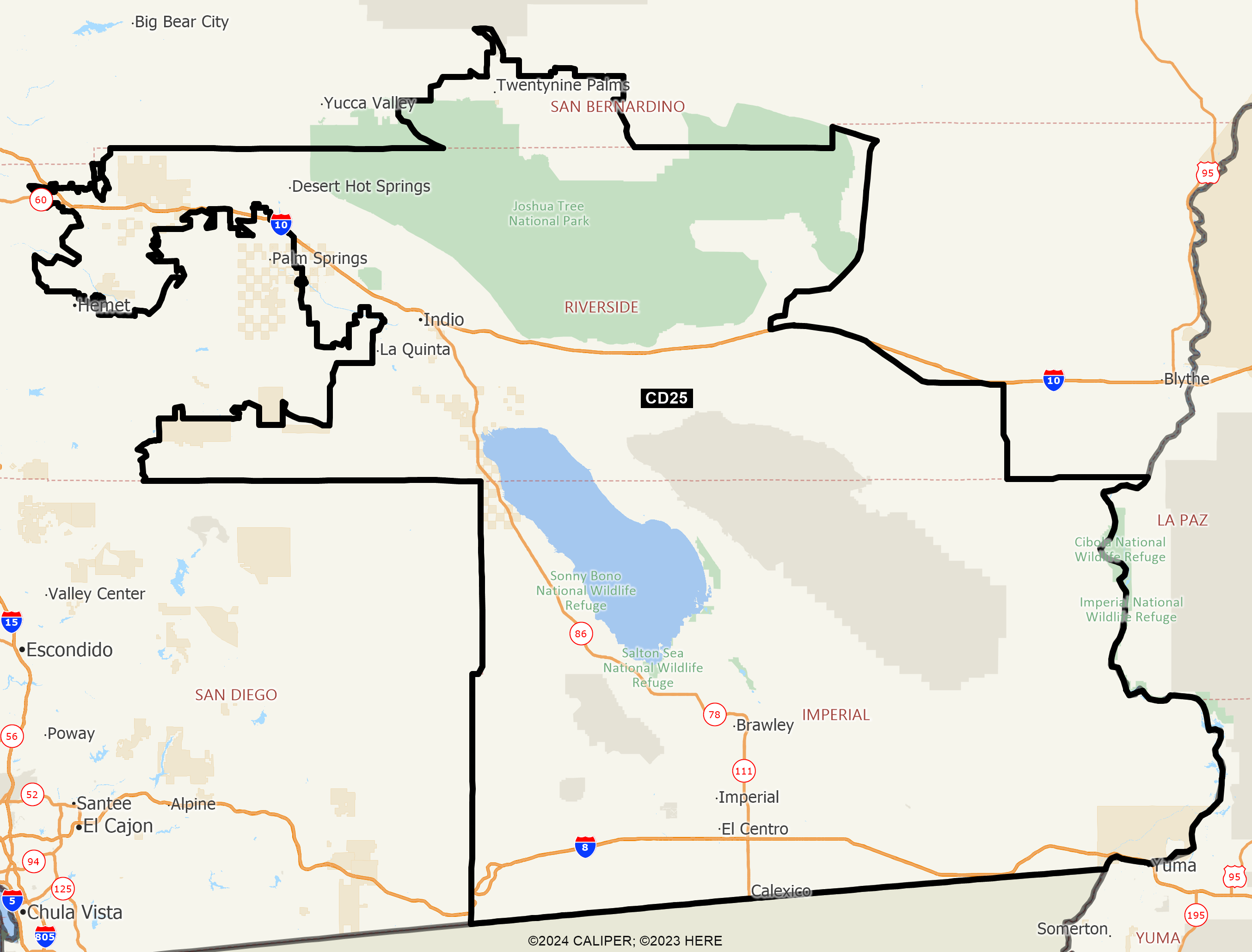 Map of California 2025 Congressional District 25