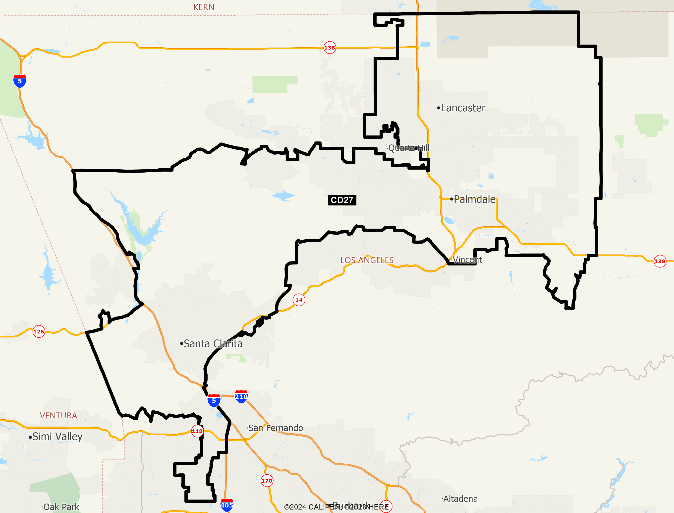 Map of California 2025 Congressional District 27