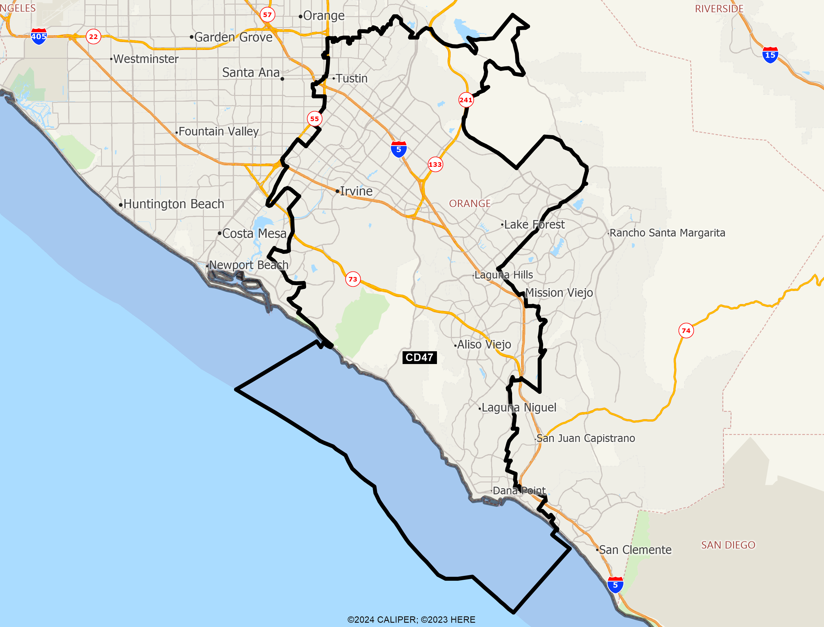 Map of California 2025 Congressional District 47