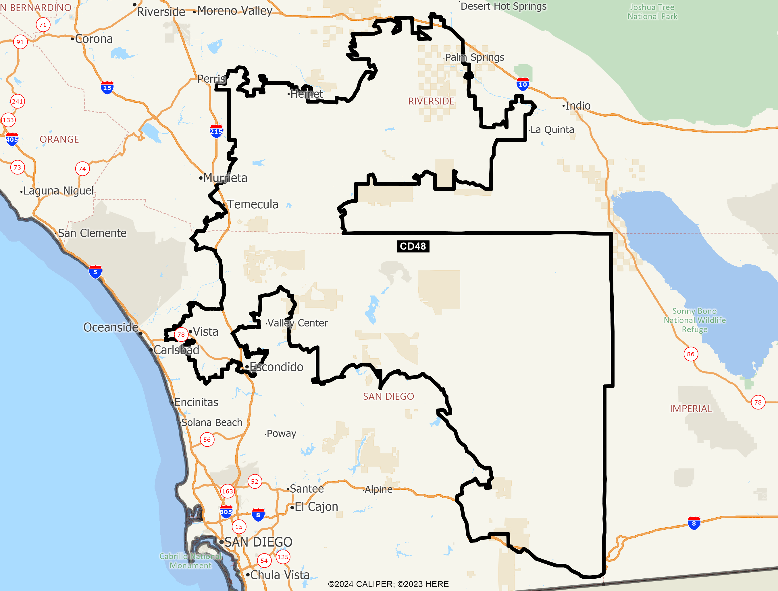 Map of California 2025 Congressional District 48