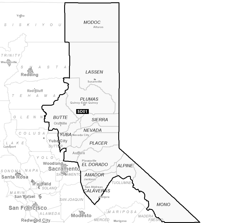 Map of Senate District 01 (1992)