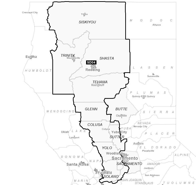 Map of Senate District 04 (1992)