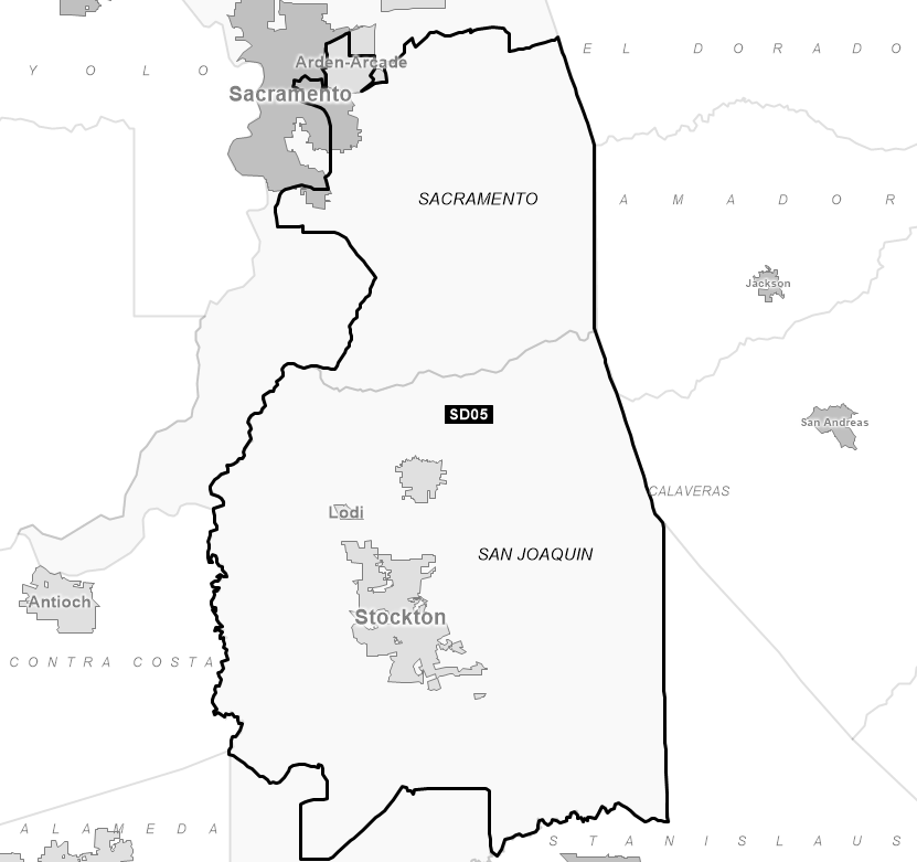 Map of Senate District 05 (1992)