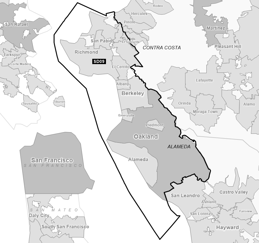 Map of Senate District 09 (1992)