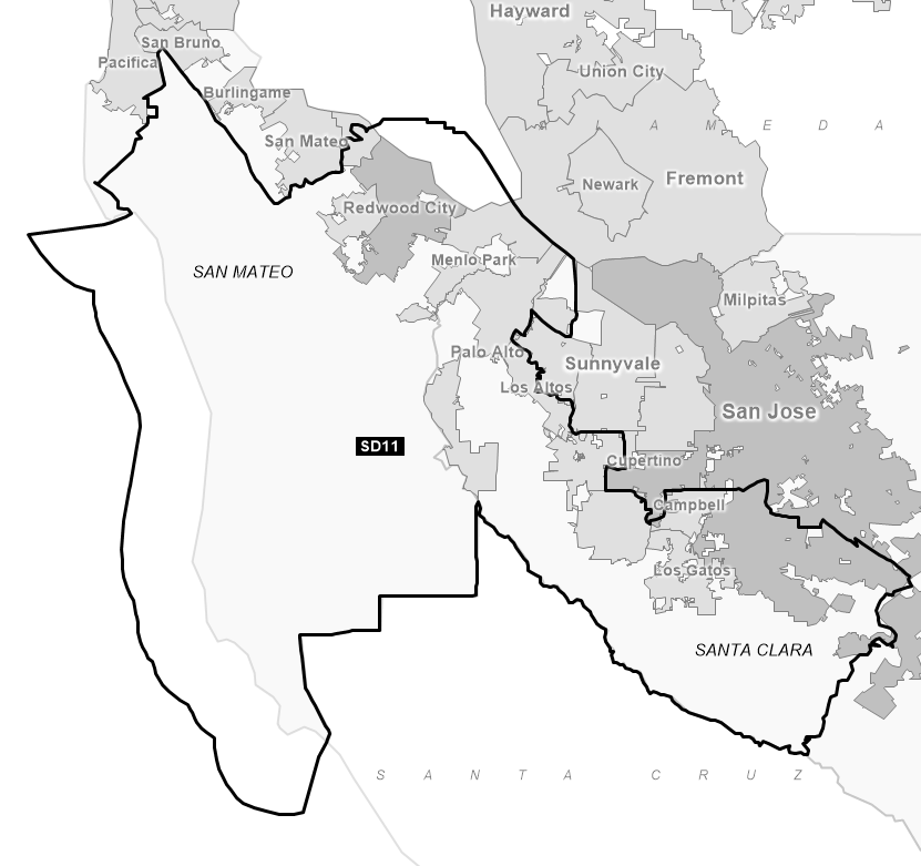 Map of Senate District 11 (1992)