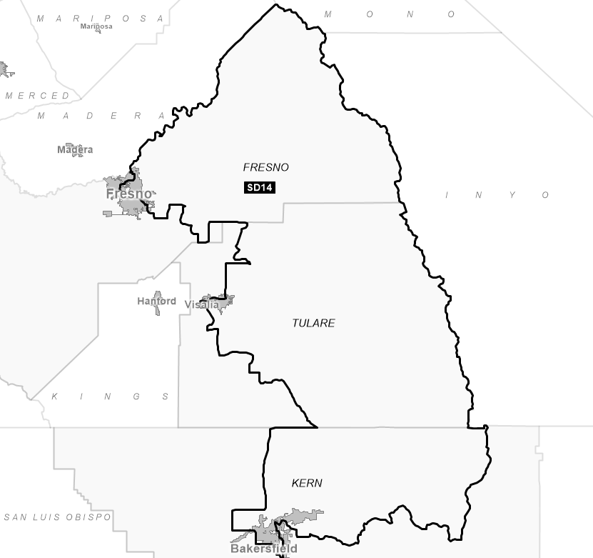 Map of Senate District 14 (1992)