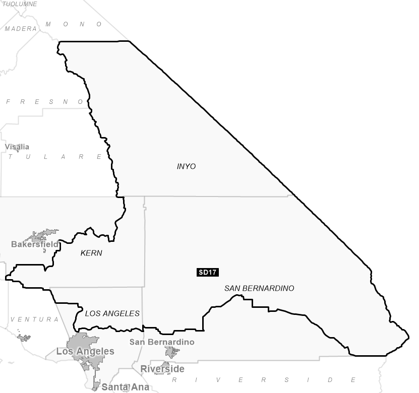 Map of Senate District 17 (1992)