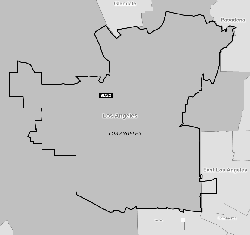 Map of Senate District 22 (1992)