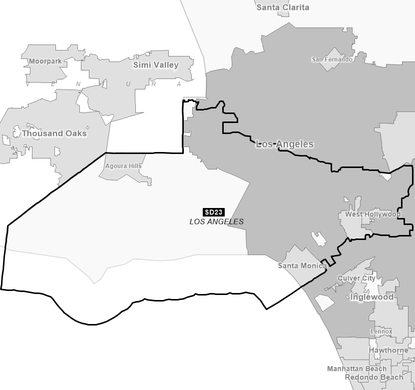Map of Senate District 23 (1992)