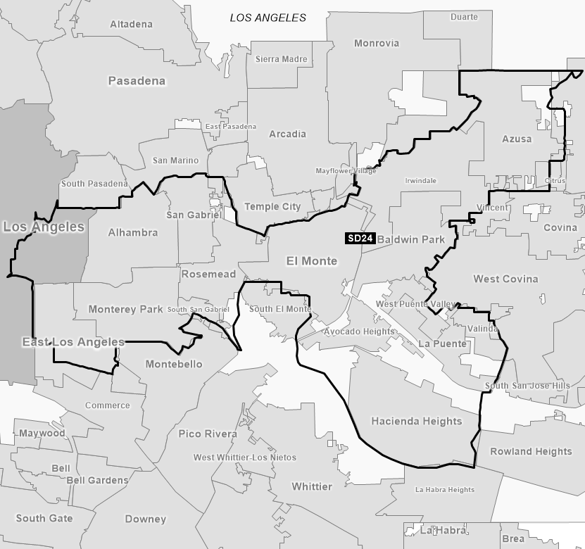Map of Senate District 24 (1992)