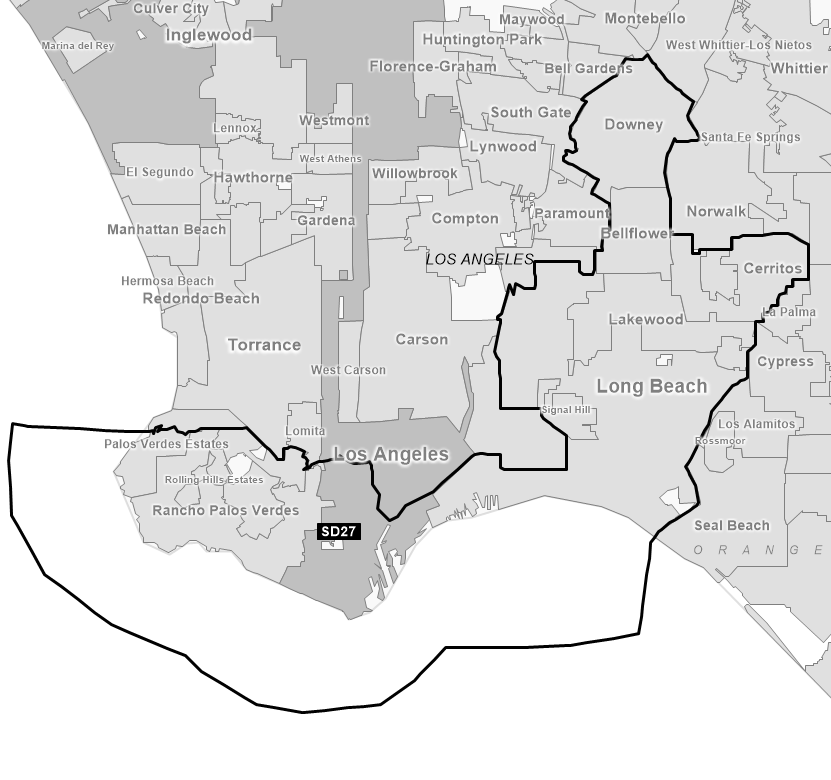 Map of Senate District 27 (1992)