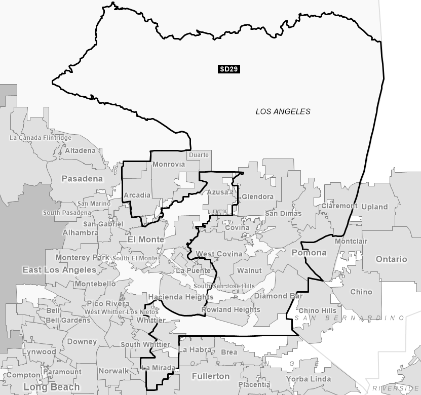 Map of Senate District 29 (1992)