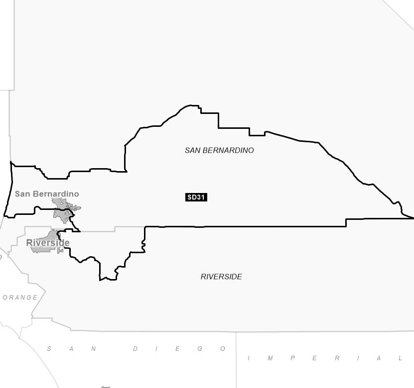 Map of Senate District 31 (1992)