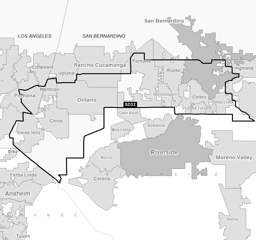 Map of Senate District 32 (1992)