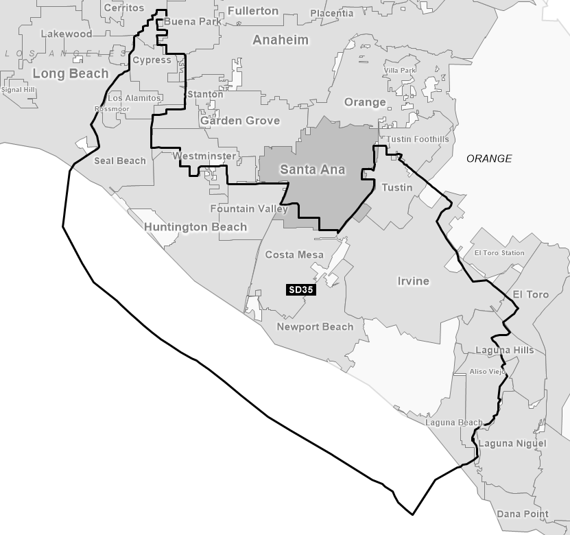 Map of Senate District 35 (1992)