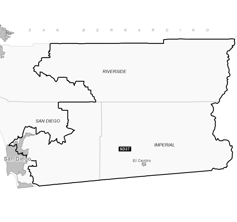 Map of Senate District 37 (1992)