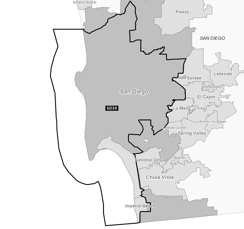 Map of Senate District 39 (1992)